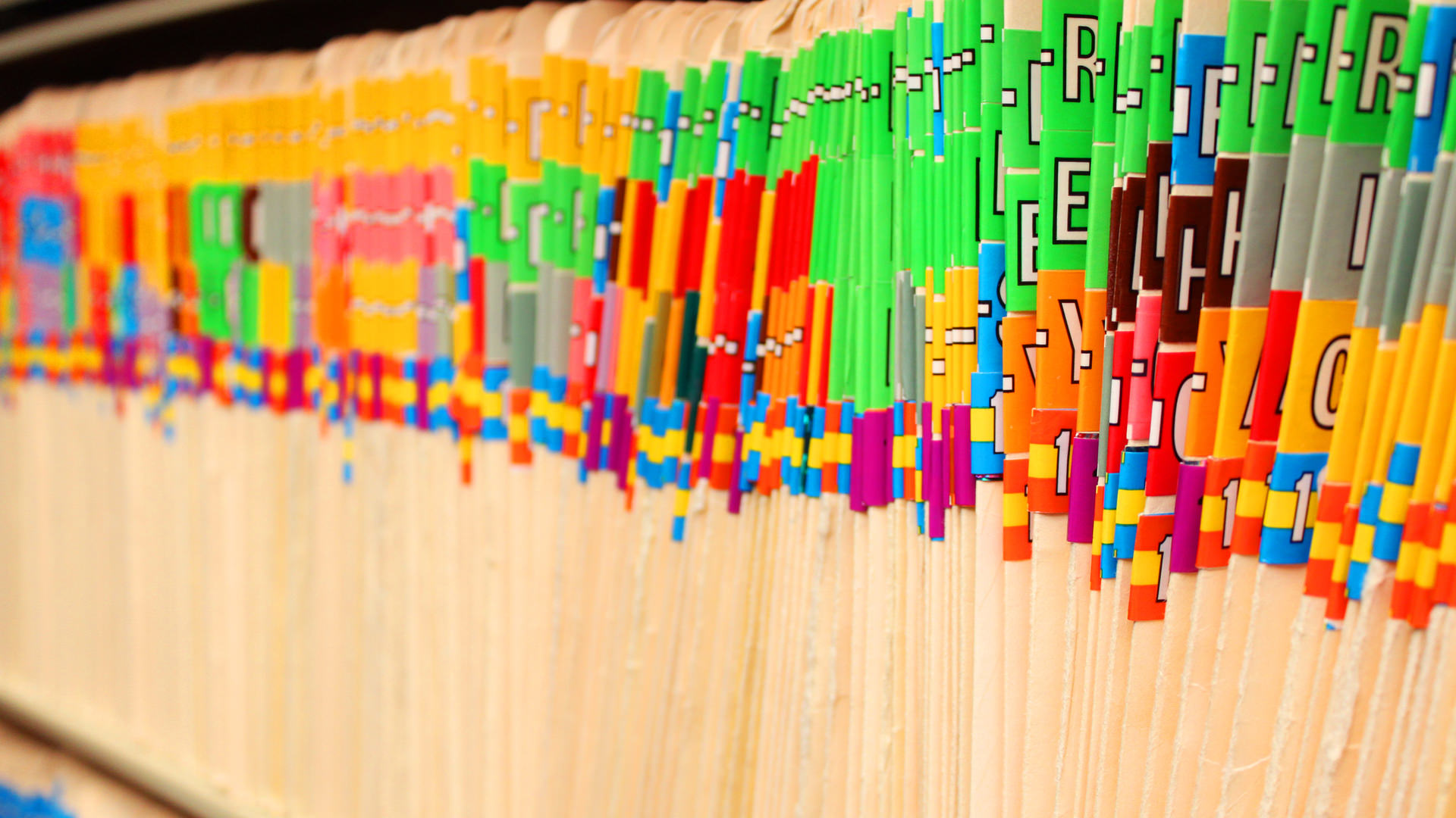 Medical records sit on a shelf